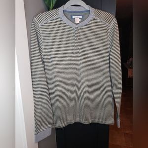 Carbon2cobalt mens patterned Henley long sleeve shirt size small